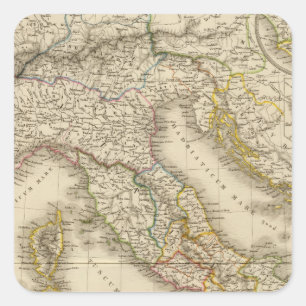 Sticker Carré Carte d'atlas de Rome