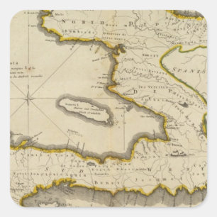 Sticker Carré Carte d'atlas du Haïti