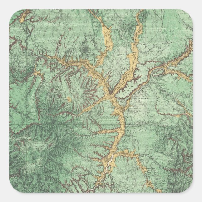 Sticker Carré Carte de classification des terres du Nouveau-Mexi (Devant)