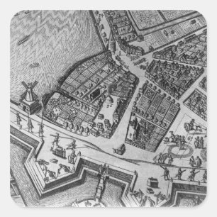 Sticker Carré Carte de Hambourg