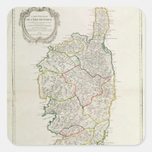 Sticker Carré Carte de la Corse