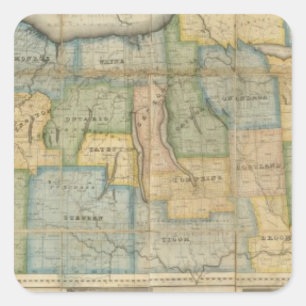 Sticker Carré Carte de la partie occidentale de l'état de New