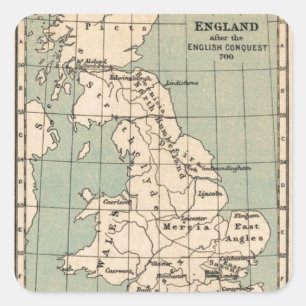 Sticker Carré Carte de la vieille Angleterre