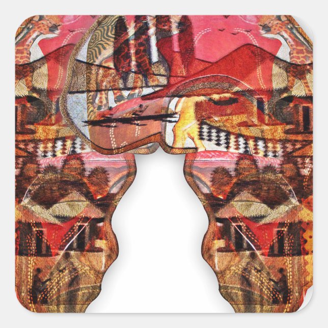 Sticker Carré Carte de l'Afrique : Célébrer la saison avec la cu (Devant)