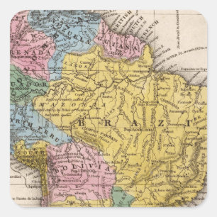 Sticker Carré Carte de l'Amérique du Sud 5