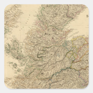 Sticker Carré Carte de l'Angleterre