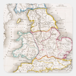 Sticker Carré Carte de l'Angleterre   Britannia Antiqua