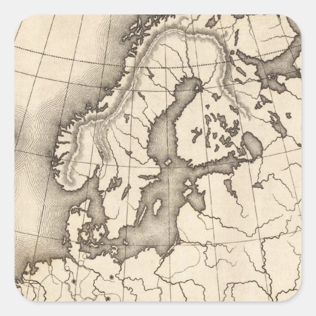 Sticker Carré Carte de l'Europe (Devant)