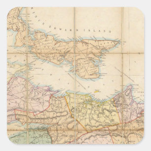 Sticker Carré Carte de Mackinlay de la province de la Nouvelle-É
