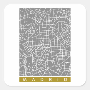 Sticker Carré Carte de Madrid