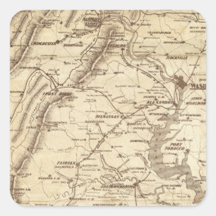 Sticker Carré Carte de marquage du télégramme de guerre