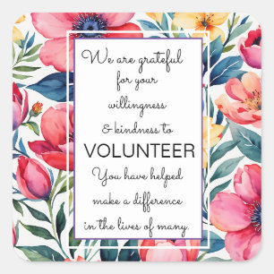 Sticker Carré carte de modèle floral de la semaine d'appréciatio