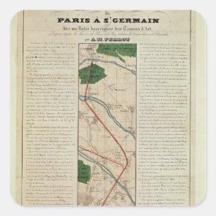 Sticker Carré Carte de Paris au chemin de fer de St Germain, par