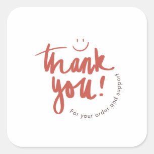 Sticker Carré Carte de remerciement florale pour entreprise – Pe