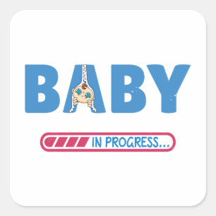 Sticker Carré Carte de visite bébé en cours