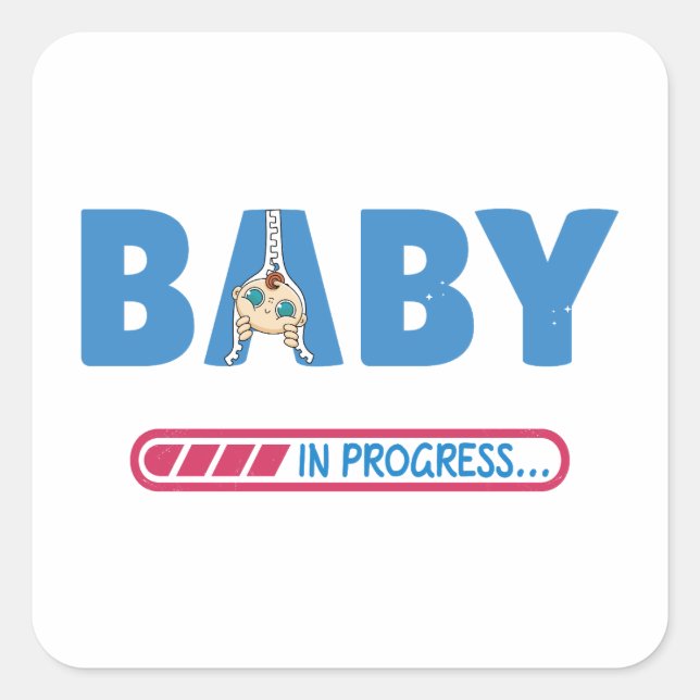 Sticker Carré Carte de visite bébé en cours (Devant)