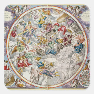 Sticker Carré Carte des constellations chrétiennes comme