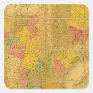 Sticker Carré Carte des États de la Nouvelle-Angleterre