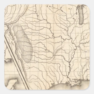 Sticker Carré Carte des États-Unis et du Texas