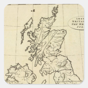 Sticker Carré Carte des îles britanniques