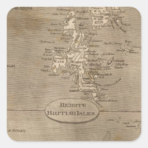 Sticker Carré Carte des îles britanniques éloignées par Arrowsmi