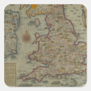 Sticker Carré Carte des invasions de l'Angleterre et de