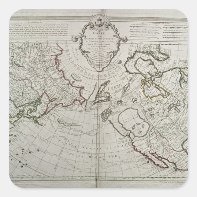 Sticker Carré Carte des nouvelles découvertes (Devant)