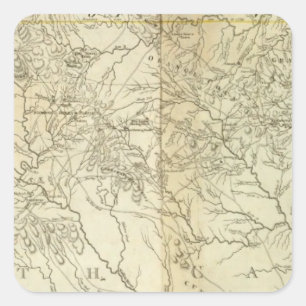 Sticker Carré Carte des sud et de la Caroline du Nord