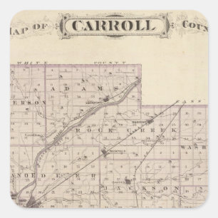 Sticker Carré Carte du comté de Carroll