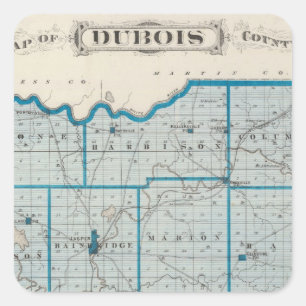 Sticker Carré Carte du comté de Dubois