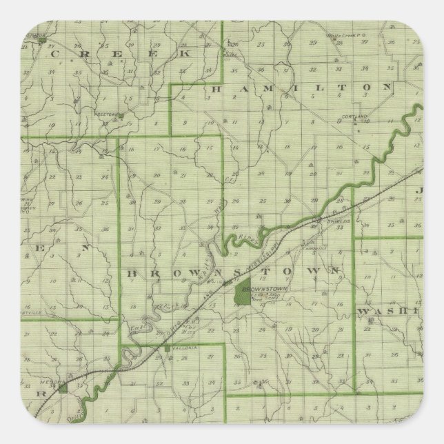 Sticker Carré Carte du comté de Jackson (Devant)