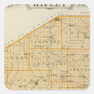 Sticker Carré Carte du comté de Ripley