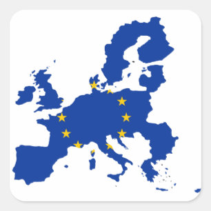Sticker Carré Carte du drapeau de l'Union européenne
