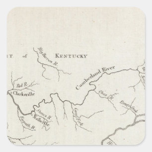 Sticker Carré Carte du gouvernement du Tennessee