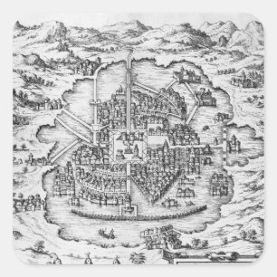 Sticker Carré Carte du Mexique