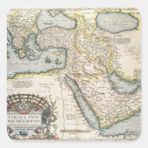 Sticker Carré Carte du Moyen-Orient