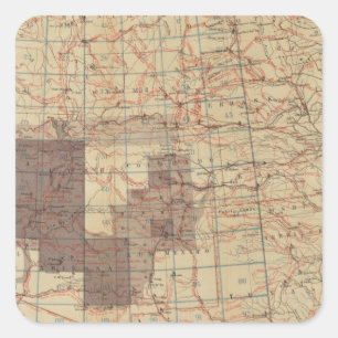 Sticker Carré Carte du progrès 1876 des enquêtes géographique