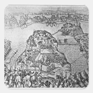 Sticker Carré Carte du siège de Malte en 1565