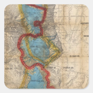 Sticker Carré Carte du territoire du Colorado