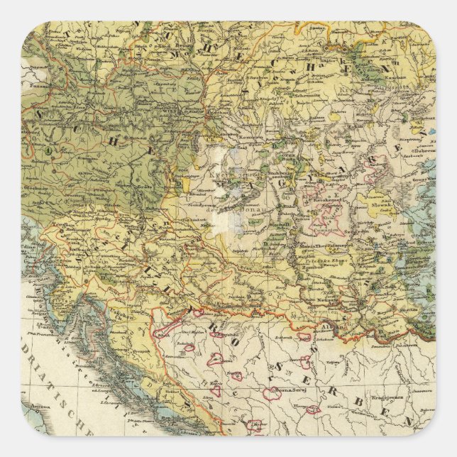 Sticker Carré Carte ethnographique de l'Europe (Devant)