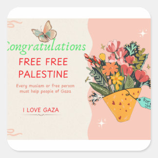 Sticker Carré Carte Félicitations