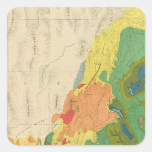 Sticker Carré Carte géologique de la partie occidentale