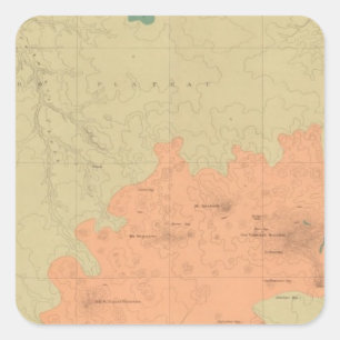 Sticker Carré Carte Géologique Du Plateau Du Colorado