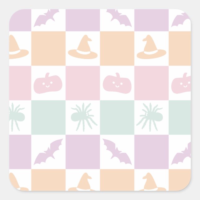 Sticker Carré Carte graphique et tableau de bord Cute Pastel Hal (Devant)