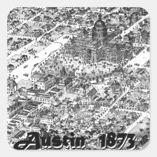 Sticker Carré Carte historique Austin 1873