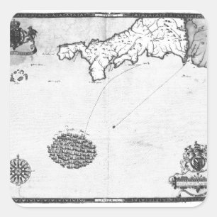 Sticker Carré Carte indiquant le parcours de la flotte d'Armada