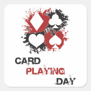 Sticker Carré Carte Jouer Jour Ace Cartes Poker Casino Jeu Cadea