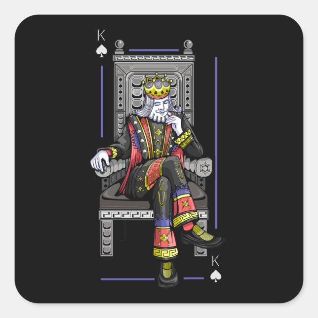 Sticker Carré Carte King (Devant)