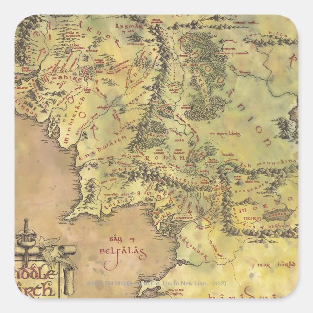 Sticker Carré Carte MIDDLE EARTH™ (Devant)