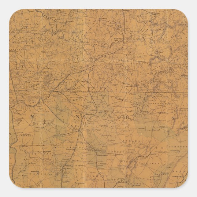 Sticker Carré Carte officielle de Lloyd de l'état du Tennessee (Devant)